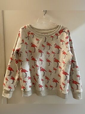 ADORNit Boutique Flamingo Print Sweatshirt Pullover Crewneck (S/M)